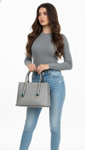 Super Classic Gray Elegant Handbag
