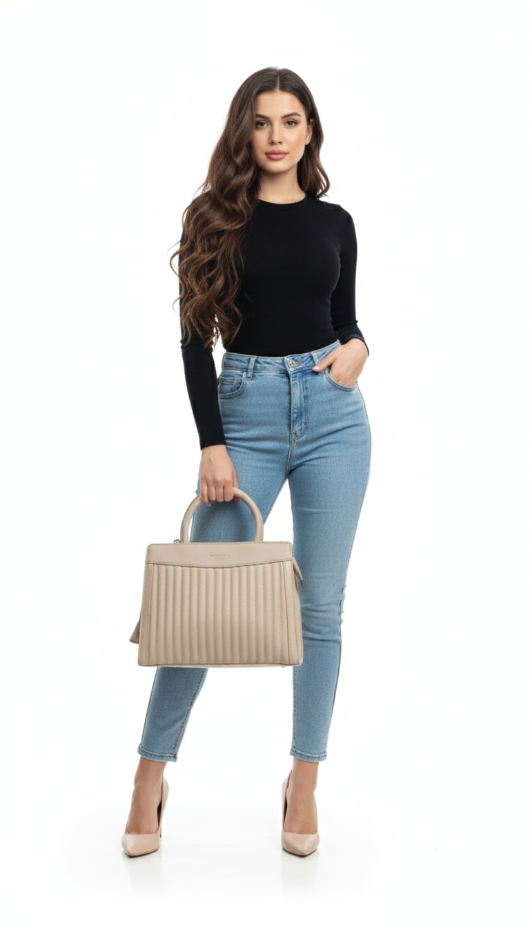 Premium Beige Elegant Handbag