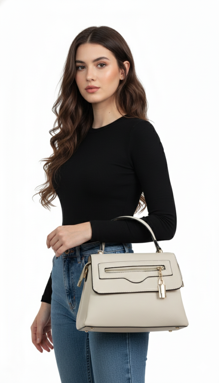 Super Premium Beige Elegant Handbag
