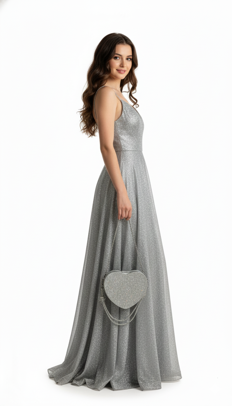 Premium Silver Elegant Party Wear Handbag