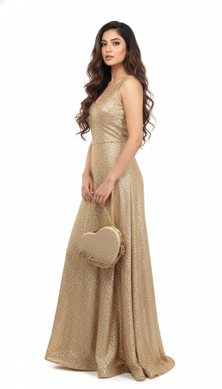 Premium Gold Elegant Party Wear Handbag