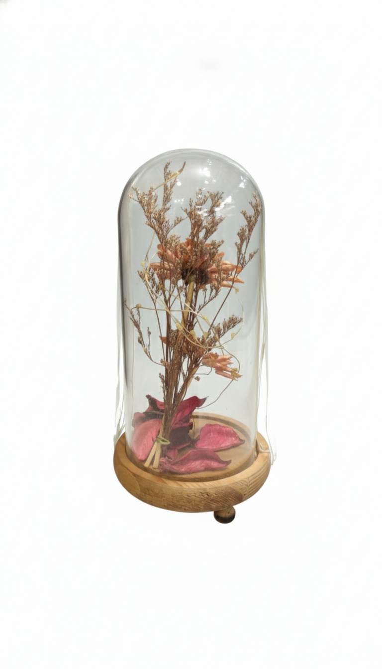Dried Flower In Glass Bottle Handmade Sunflower MicroLandscape