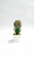 Dekorly Plastic Artificial Flower Plants with White Pot|Flower Plants for Home Office