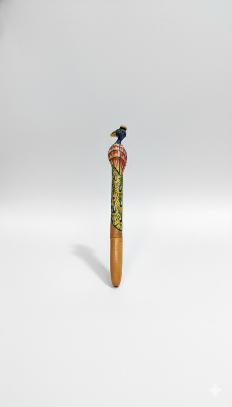 Peacock Shaped Pen in Wood