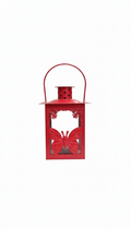Red Metal Decorative Lantern Designed As A Candle