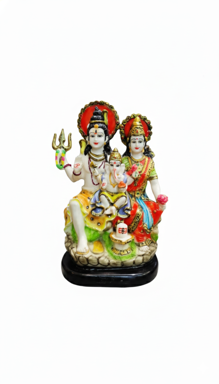 Lord Shiv Parivar Murti (Shiva family idol) tatue Marble Powder Or Polyresin
