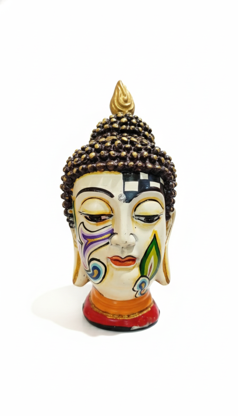 Buddha Face Idol Home Office Desk Decor Multi Colour