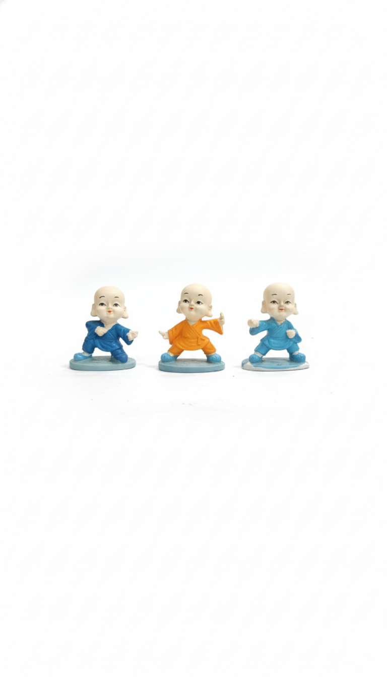 Pascal Decorative Resin Baby Monk Car Accessories Rakshabandhan Gifts Martial Arts Decorative Showpiece