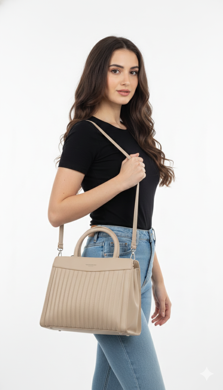 Premium Beige Elegant Handbag