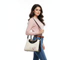 Super Classic Cream Floral Emboidered Elegant Handbag