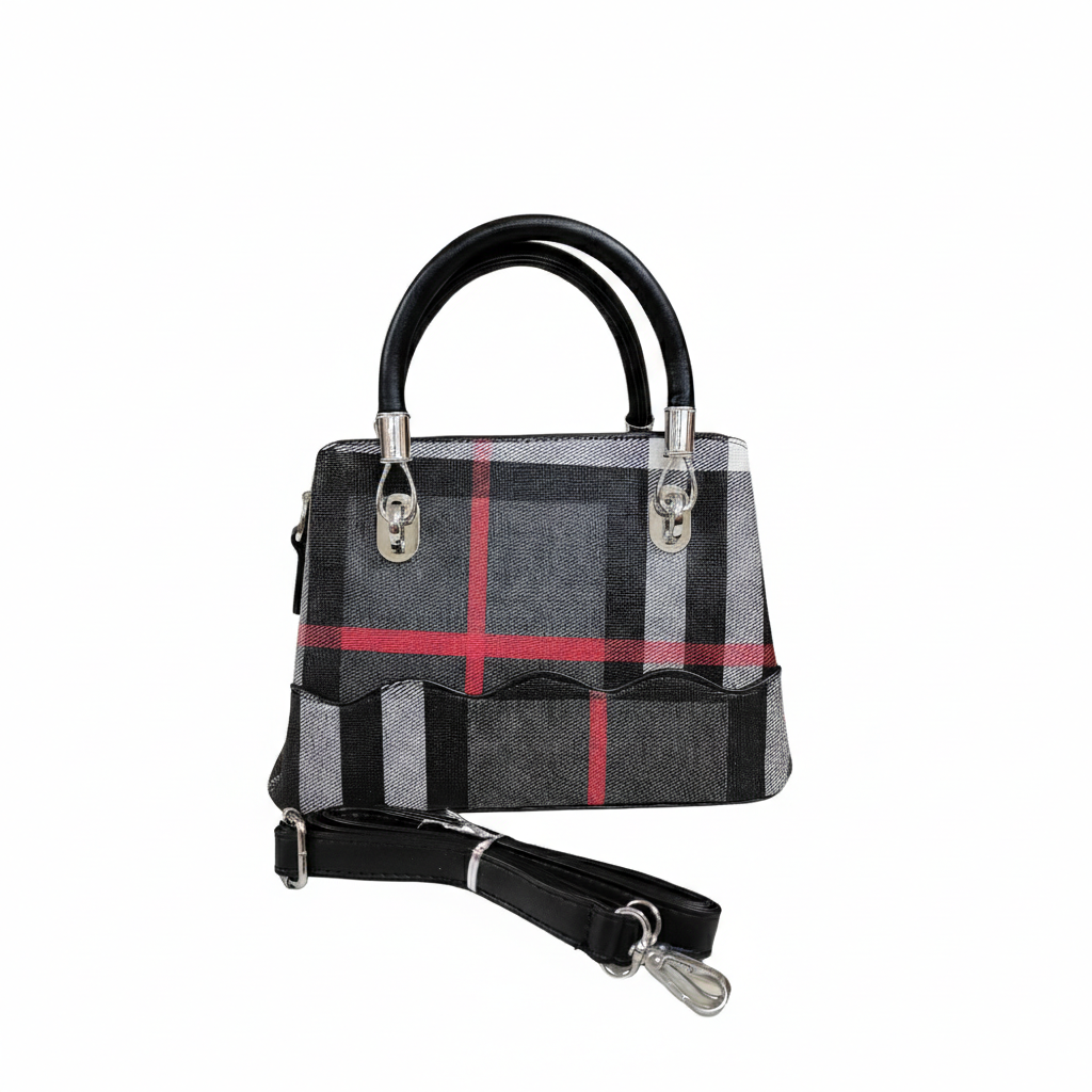 Super Classic Black Check Elegant Handbag