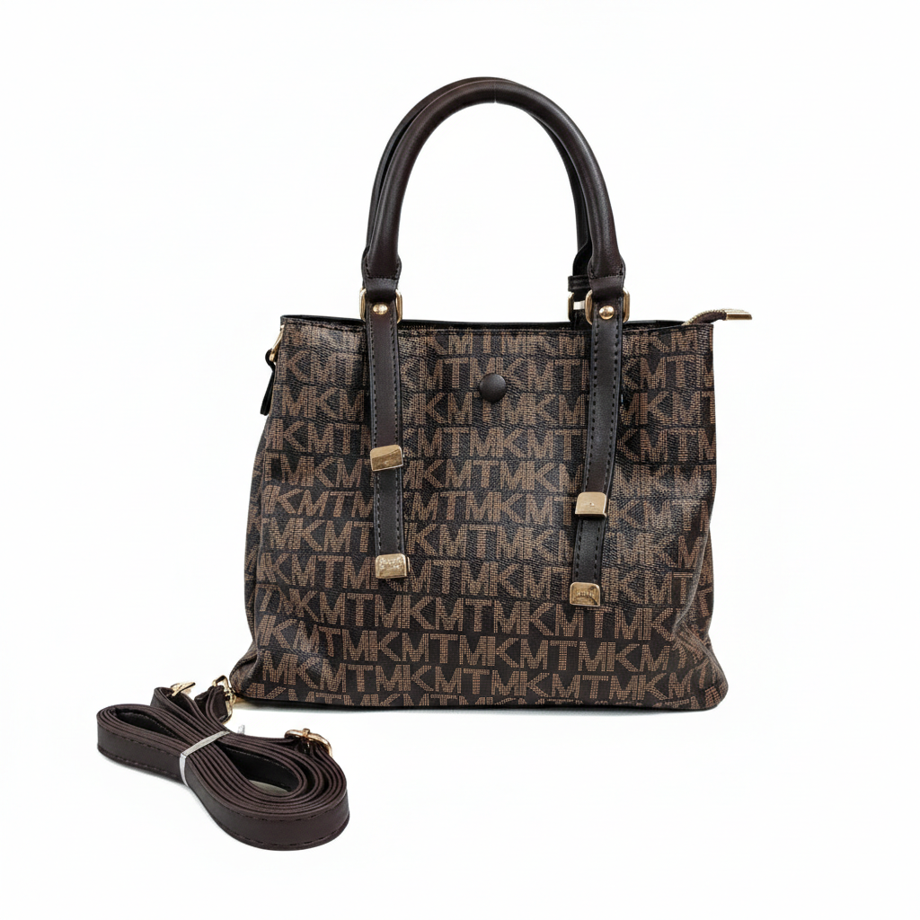 Super Classic Brown Printed Elegant Handbag