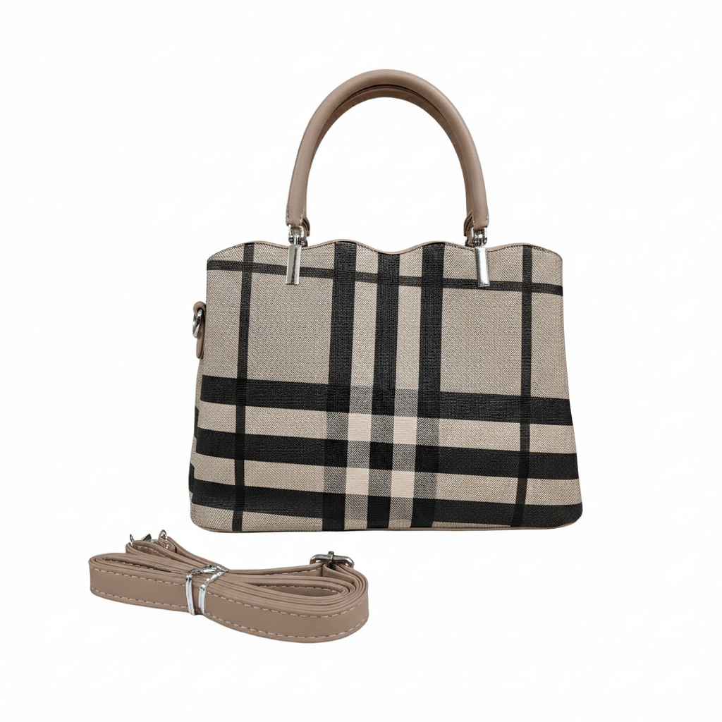 Super Classic Black Check Elegant Handbag