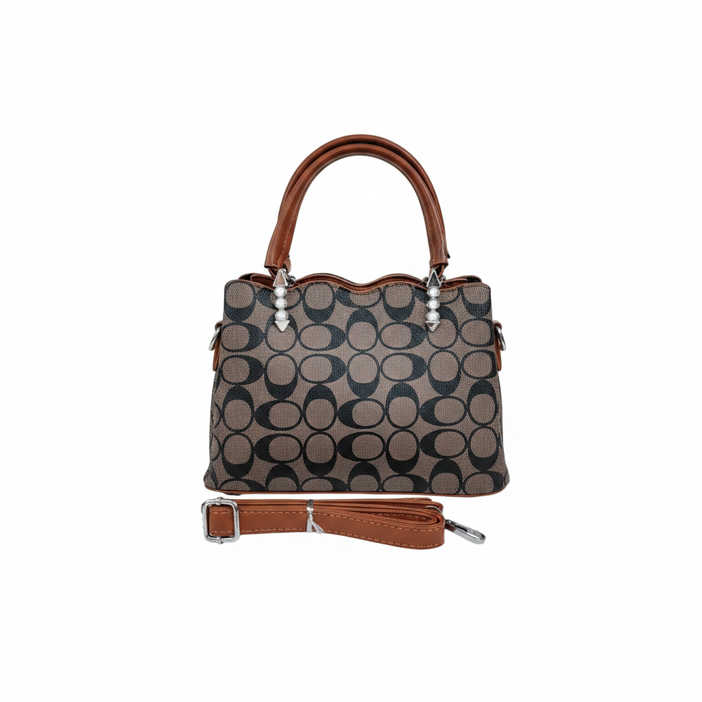 Super Classic Brown Oval Pattern Elegant Handbag