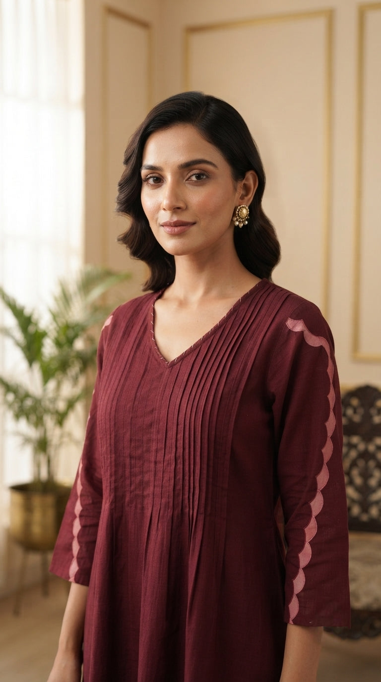 Women Embroidered Cotton Kurti Dupatta Bottom Set