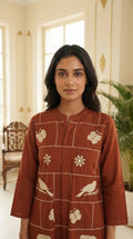 Women Brown Animal Print Cotton Top Bottom