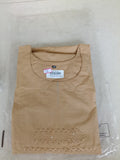 Women Beige Embroidered Cotton Kurta Pant