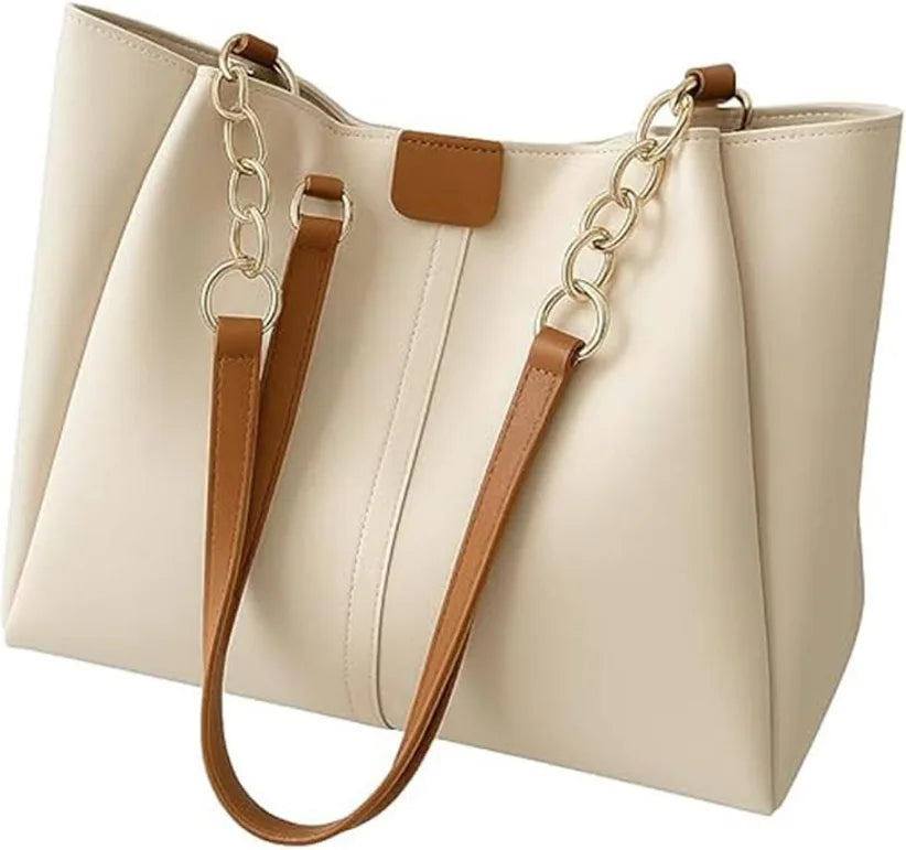 Women Beige Hobo Bags Pu Leather