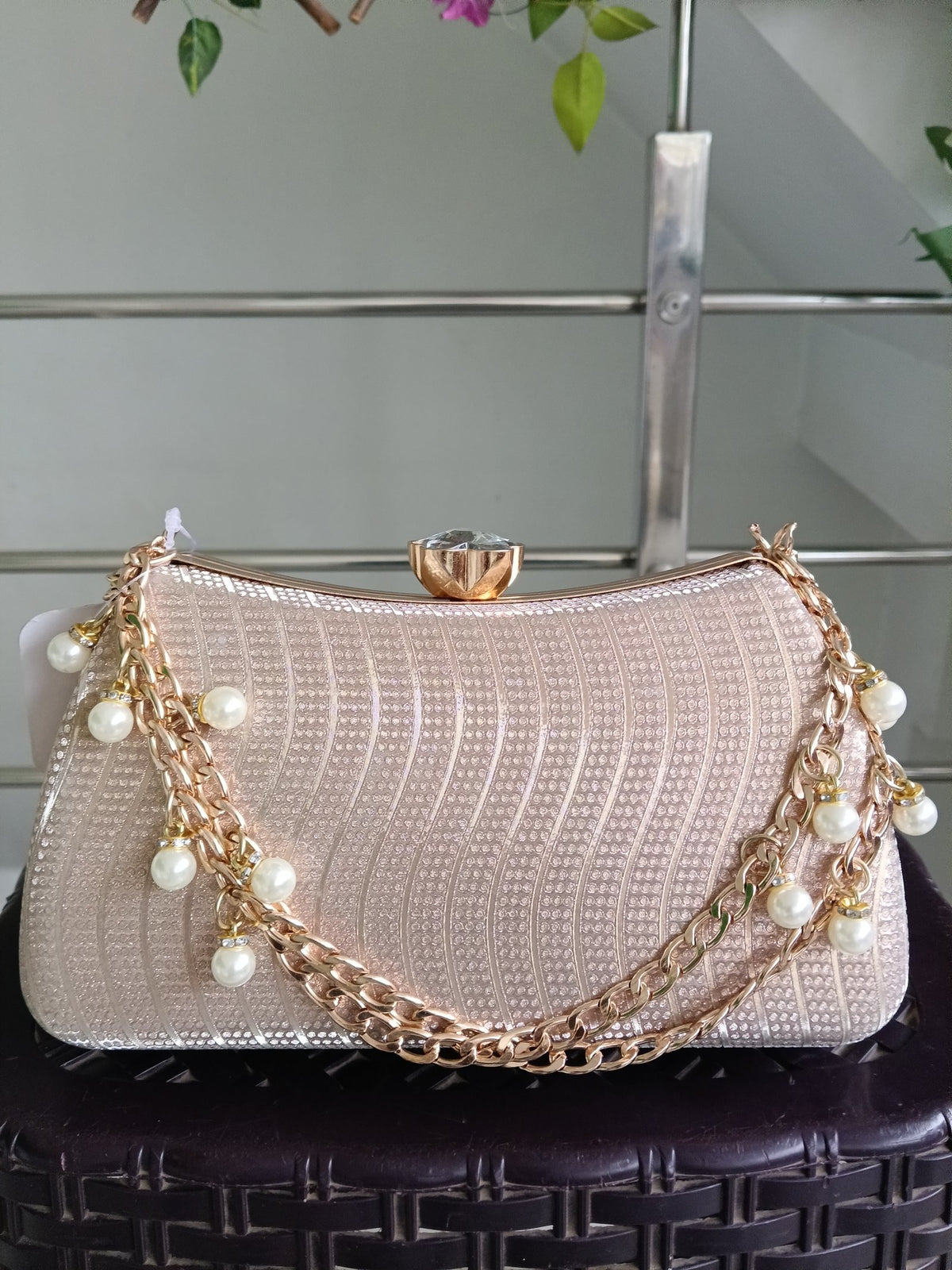 Women Gold Clutch Bags Pu Leather