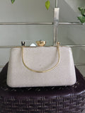 Women Silver White Plain Clutch