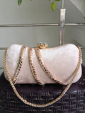 Women Rose Gold Shimmer Wave Clutch