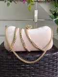 Women Rose Gold Shimmer Clutch Bags