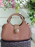 Women Brown Half Moon Bags Pu Leather