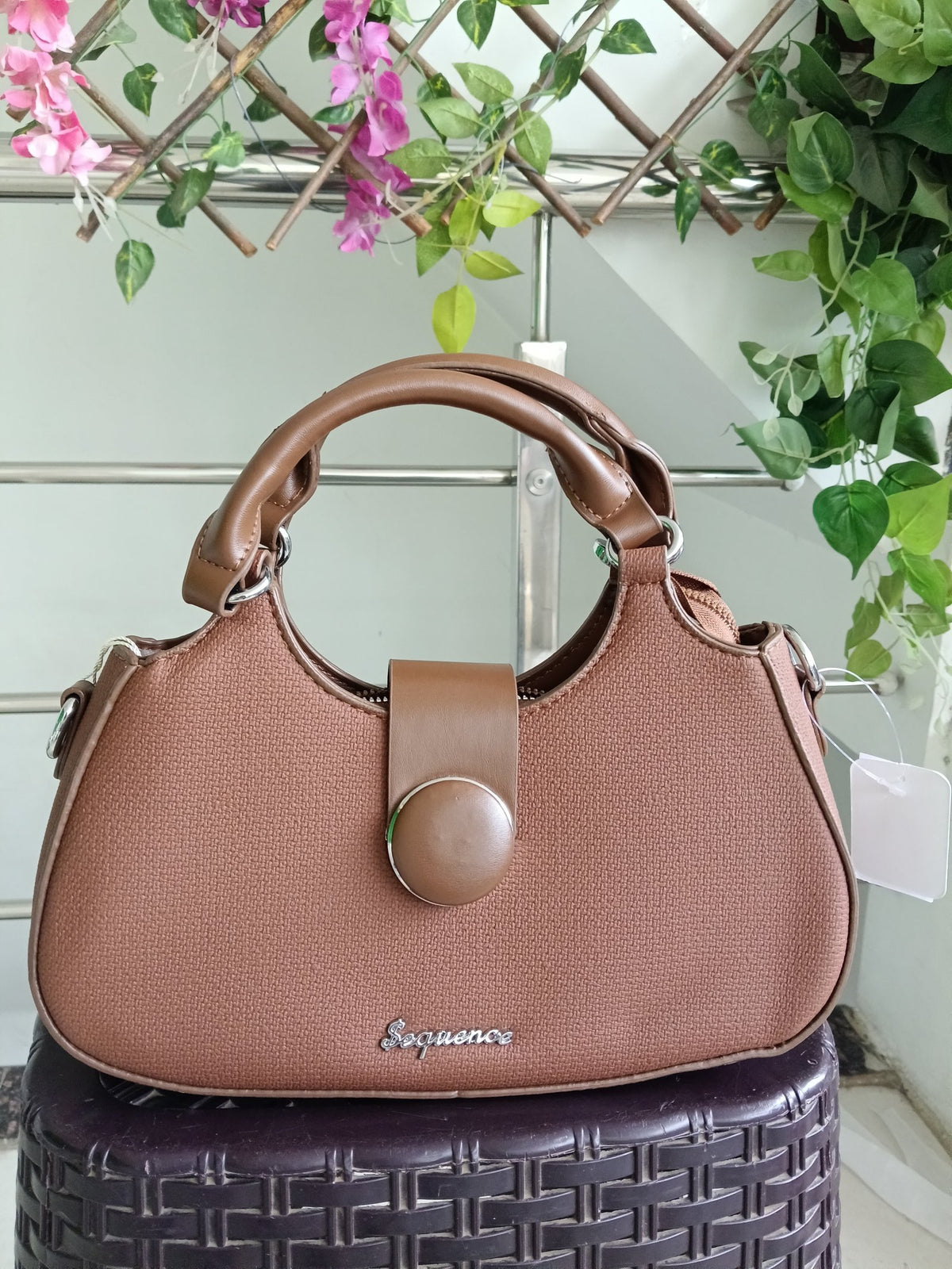 Women Brown Half Moon Bags Pu Leather