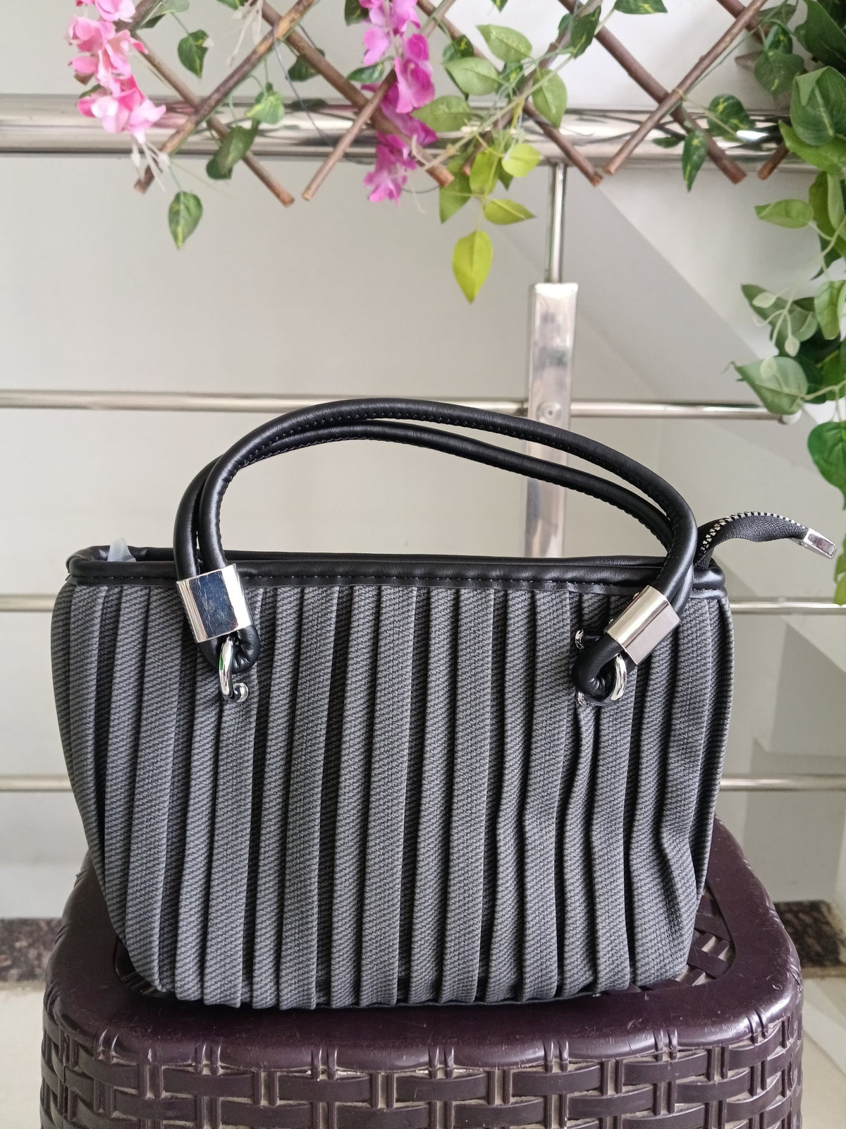 Women Black Baguette Handbags Pu Leather