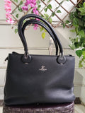 Women Black Baguette Handbags Pu Leather