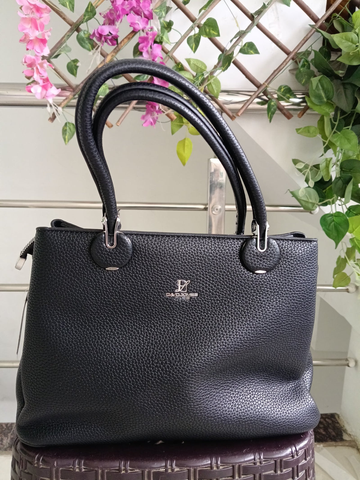 Women Black Baguette Handbags Pu Leather