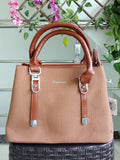 Women Brown Baguette Handbags Pu Leather