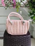 Women Pink Baguette Handbags Pu Leather