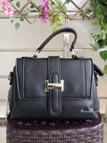 Women Black Cross Body Flap Bags Pu Leather