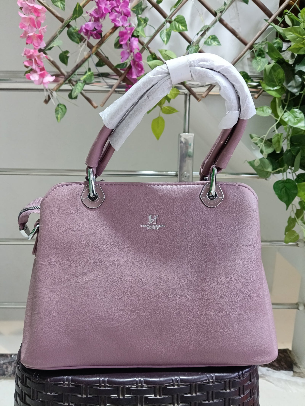 Women Dusty Lavender Satchel Pu Leather Handbags