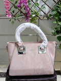 Women Baby Pink Structured Satchel Pu Leather Bag