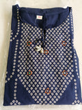 Women Blue Printed Cotton Kurta Pant Dupatta
