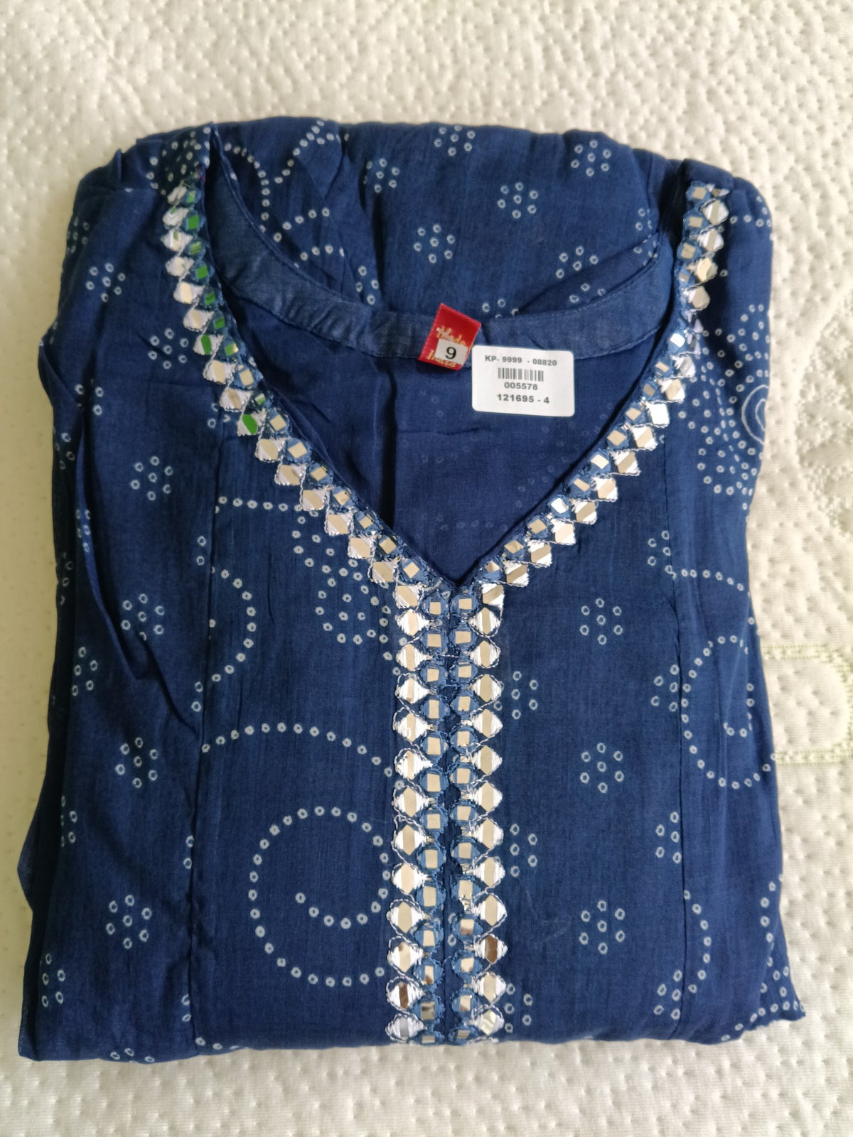 Women Blue Embroidered Cotton Kurta Pant Dupatta