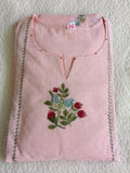 Women Pink Embroidered Cotton Kurta Pant Dupatta