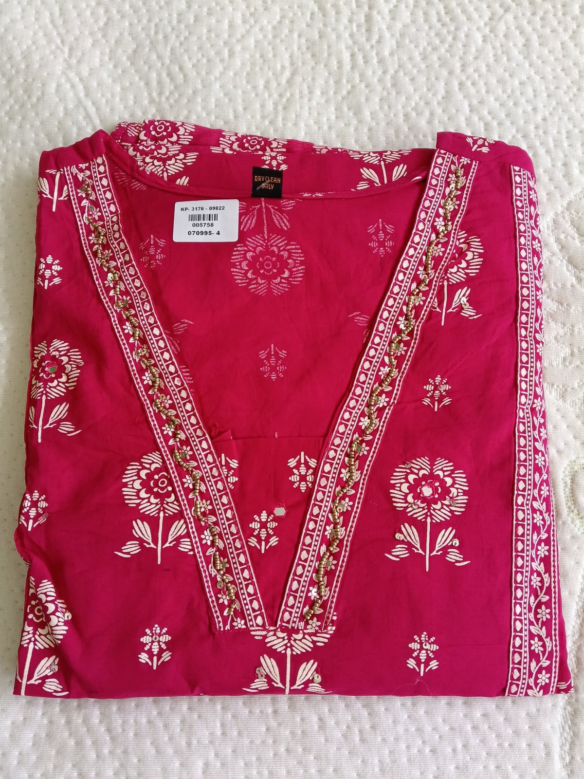 Women Pink Printed Cotton Kurta Pant Dupatta