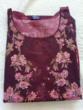 Women Purple Printed Cotton Kurta Pant Dupatta
