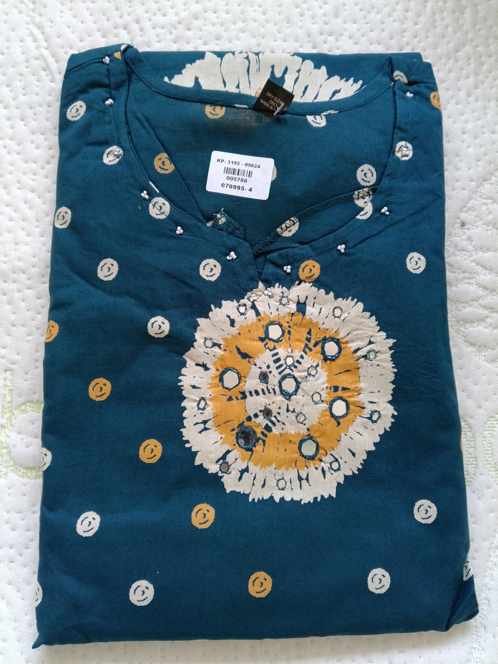 Women Teal Blue Embroidered Cotton Kurta Pant Dupatta