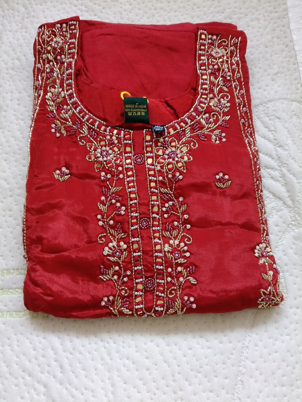 Women Rust Embroidered Other Kurta Pant Dupatta