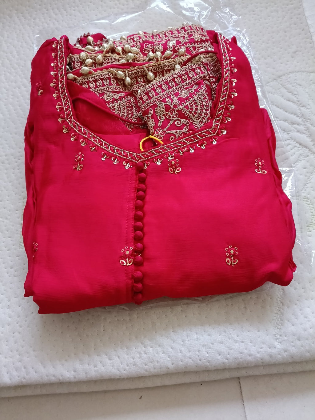 Women Pink Zari Other Kurta Pant Dupatta