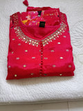 Women Pink Mirror Other Kurta Pant Dupatta
