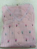 Women Pink Embroidered Cotton Kurta Pant Dupatta
