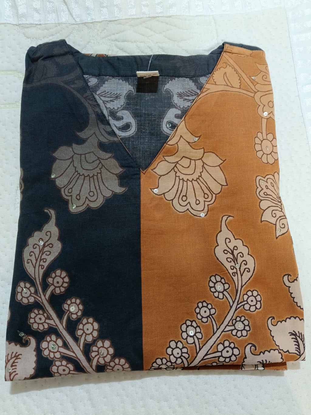 Women Black Printed Cotton Kurta Pant Dupatta