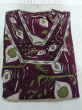Women Purple Printed Cotton Kurta Pant Dupatta