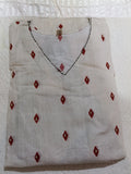 Women Beige Printed Cotton Kurta Pant Dupatta