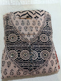 Women Beige Embroidered Cotton Kurta Pant Dupatta